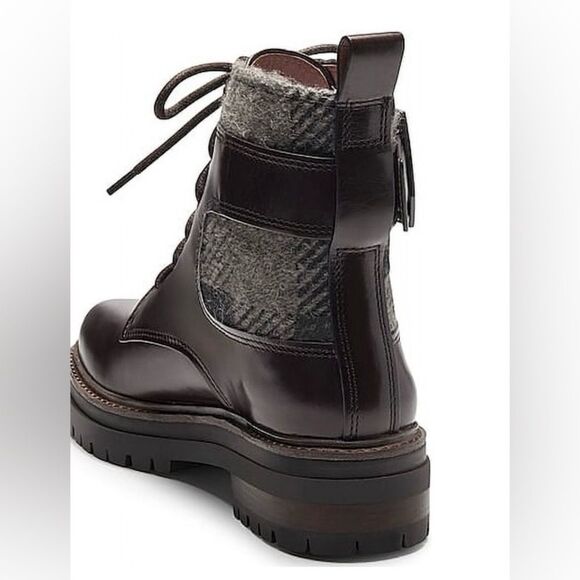 Louise Et Cie Saliha Chunky Brown Leather Lug sole moto chic Boot 11M/43 NWOB - Picture 2 of 10